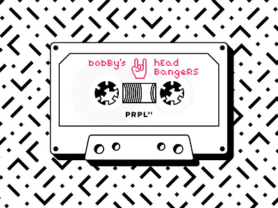Mixtape Cassette Design black cassette flat mixtape modern pattern pink punk rock white
