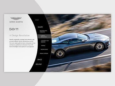 Menu concept for Aston Martin aston automotive cars circles martin menu rotate