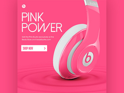 Pink Power // Beats by Dre beats beatsbydre headphones loud pink ripple sound typography wave