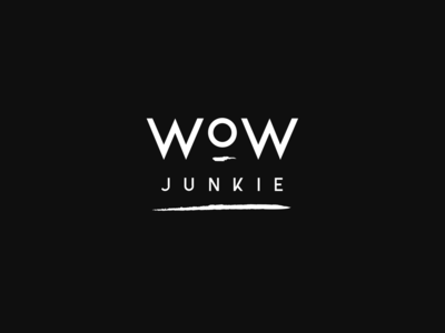 Wow junkie - logo beauty black and white branding brush caligraphy design fashion flat icon lettering logo logotype makeup minimal simple typography ui vector wow