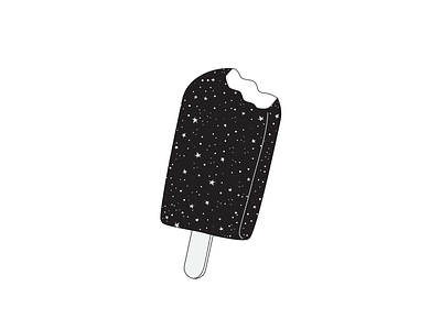 Space Scream art black white cute design flat food art icecream icon illustration illustrator kawaii minimal simple space stars summer ui vector