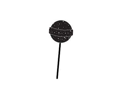 Lollipop art black white candy cute design flat food art icon illustration illustrator logo lollipop minimal simple sketch space stars ui vector