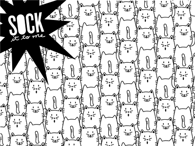 Sock it to me - socks can be made out of cats animals art black white cats compeption contest design flat graphic icon illustration illustrator kawaii minimal pattern simple socks ui vector