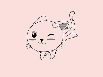 School of bento kitty bento cat character character design cute design fortune graphic illustration japan kawaii line pets pink sketching ui vector