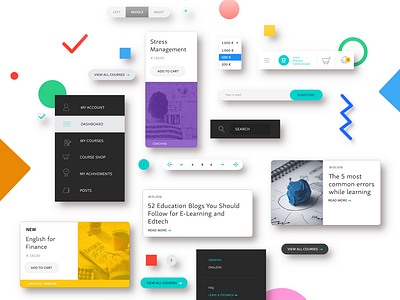 LPC UI Kit app branding bussines button color design dropdown education flat icon illustration languages logo minimal platform serch ui ux webshop website