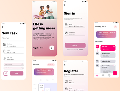 TO - DO list app design ui ux