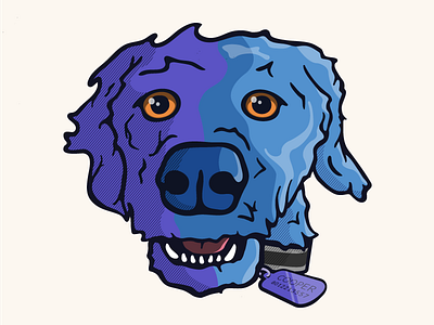 Cooper colorful dog illustration psychedelic