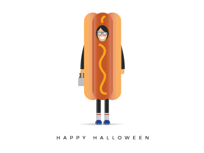 Self Portrait halloween hotdog illustration