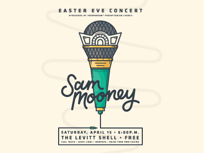 Sam Mooney Concert concert gig poster illustration mic music poster sam mooney