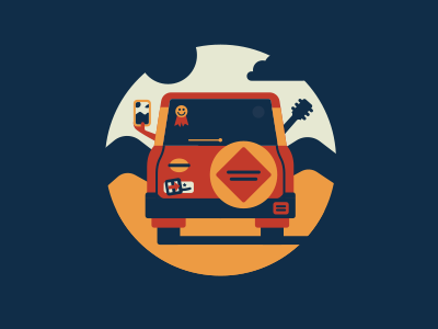 Millennials on Board car icon illustration millennial