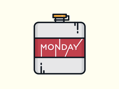 Monday alcohol flask icon illustration monday