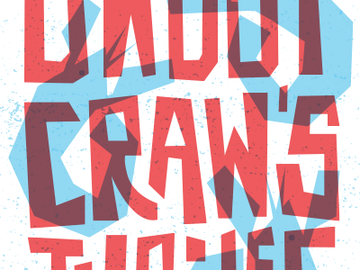 Daddy Craw's Jubilee crawfish festival illustration lettering poster type design vector