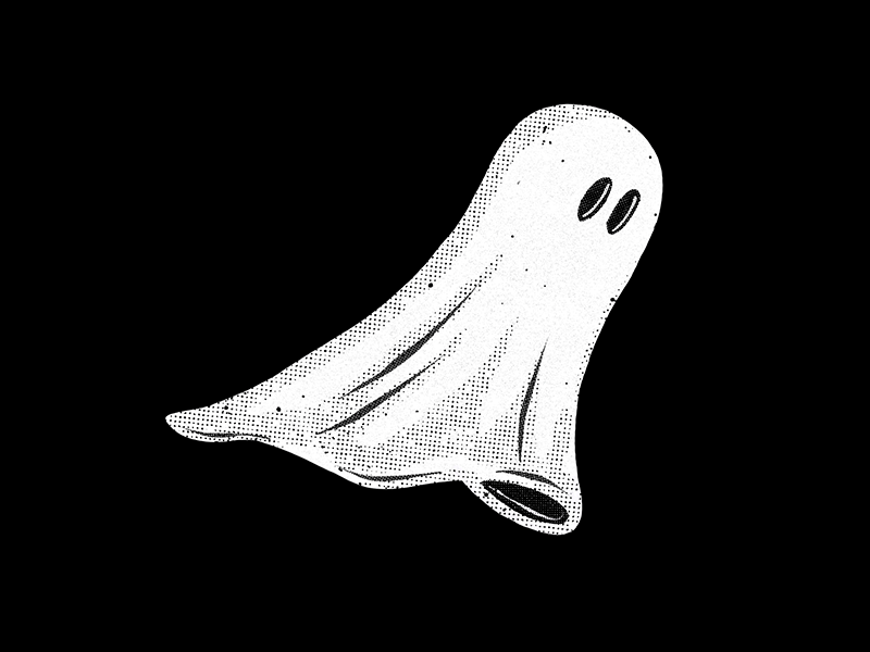 What's under the sheet? animation dark ghost gif halftone halloween illustration skull