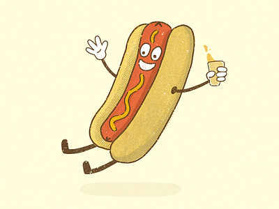 Chicago Dog beer brew chicago halftone hotdog illustration mustard texture windy city