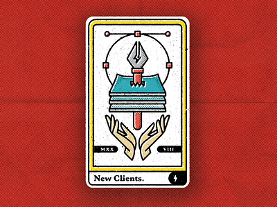 Tarot: New Clients branding card freelance hands illustration logo new clients paper pen tarot