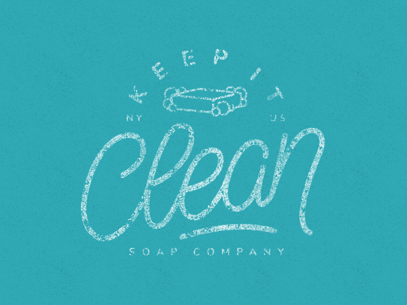 Keep It Clean Soap Co. animation bubbles clean gif lettering script soap type