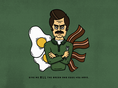 Eggs & Bacon bacon breakfast eggs food illustration parks and rec ron swanson texture tv