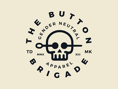 The Button Brigade apparel branding button up clothing dress shirt gender neutral logo needle sewing skill thread