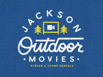 Jackson Outdoor Movies camping drive in explore jackson lettering logo movie outdoors retro texture trees