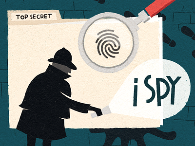 I Spy detective event finger print flash light folder spy texture