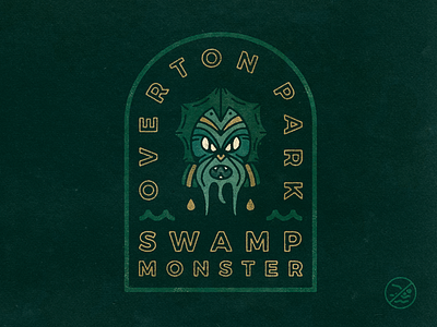 Swamp Monster pt. 2 badge character halftone monster paper swamp texture water