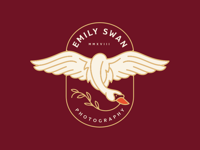 Emily Swan Photography Logo animal badge bird brand fly flying logo plant swan wings