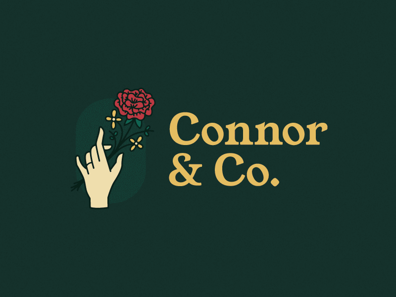 Connor & Co badge branding floral flowers logo wedding wedding planner