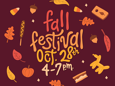 Fall Festival acorn balloon animal candy corn fall festival leaves lettering pumpkin seasons smores
