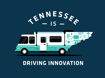 TN is Driving Innovation bus camping education entrepreneur explore icons illustration rv stem tennessee trailer travel