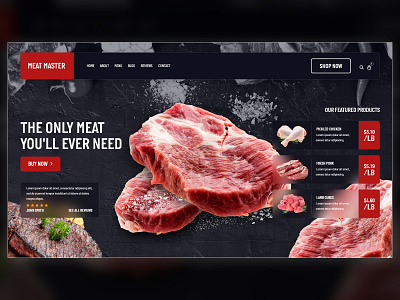 Meat Master - Desktop and Mobile UI + Prototype design graphic design ui ui design uiux web web design web ui website website design website ui