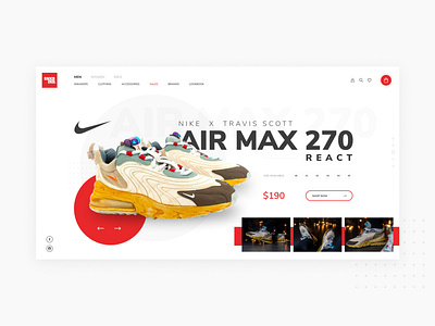 Sneaker Shop / E-commerce Header design header hero image homepage design nike sneakeindustry sneaker ui ui design ux ux design web design webdesign