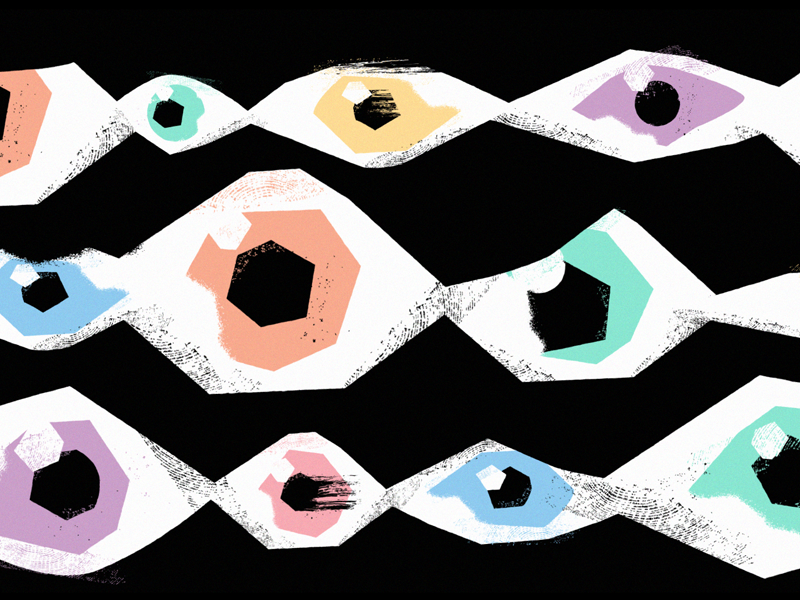 Connections colors textures eye illustration design