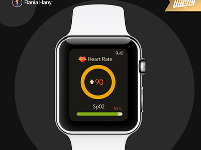 Wagehat Challenge Day 2 - Heart Rate app design graphic design heart rate smart typography ui ux vector watch