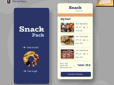 Wagehat Challenge Day 3 - Shopping Cart app cart design figma payment screen shopping snacks ui ux