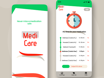 Wagehat Challenge Day 6 - Medication Reminder app figma health healthcare medication reminder typography ui user ux