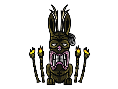 Jackalope Tiki blob brush illustration summer tiki