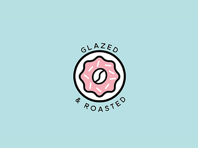 Donuts & Coffee blue brand coffee cute dessert donut doughnut icing logo pink roast sweets