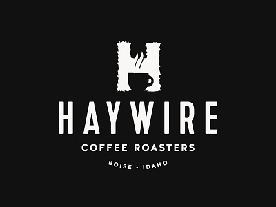 Haywire Coffee Roasters coffee hay bale haywire logo negative space negative space logo