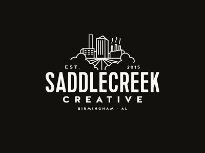 Saddlecreek Creative city clouds creative marketing industrial line logos modern nature urban logo
