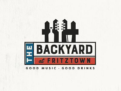 Backyard At Fritztown austin backyard fredericksburg fritztown logo design music and drinks music pub negative space texas