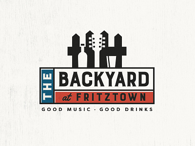 Backyard At Fritztown austin backyard fredericksburg fritztown logo design music and drinks music pub negative space texas