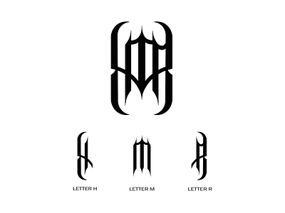 Monogram HMR calligraphy design gothiccalligraphy graphic design lettering logo monogram monogramlogo