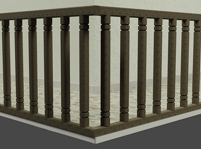 Balcony Railings of My Village 3d 3dmodel album cover blacksea blender blender3d design geometric graphic design illustration marble modernized old railing render tile traditional village wood wooden