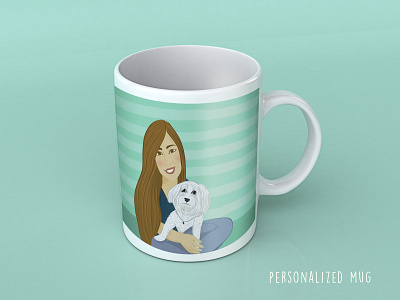Personalized mug gift illustration illustration design