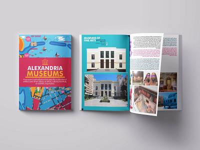 Alexandria Museum guide book alexandria ancient branding building city city branding city guide city illustration cleopatra design egypt flat flat design flat 2d geometric illustration logo maps vector