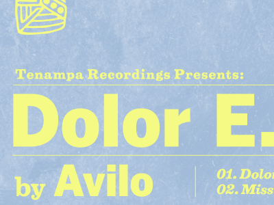 Dolor E.P blue sleeve typography yello