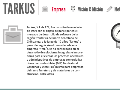 Tarkus Website green grey red typography webdesign