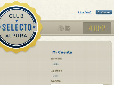Club Selecto Alpura: Mi cuenta branding typography ui web campaign web site