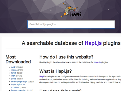 hapi-plugins.com bootstrap polygonal react.js search ui