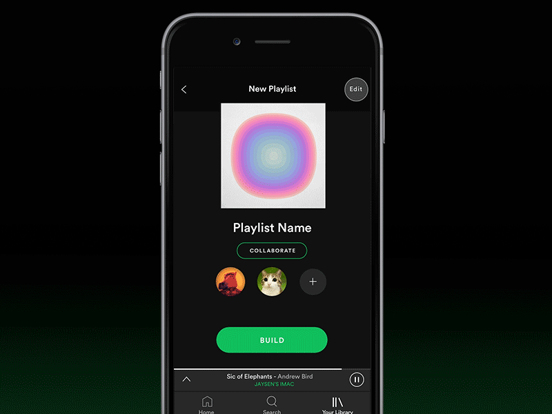 Spotify playlist 3 animation app design icon interface ios ui
